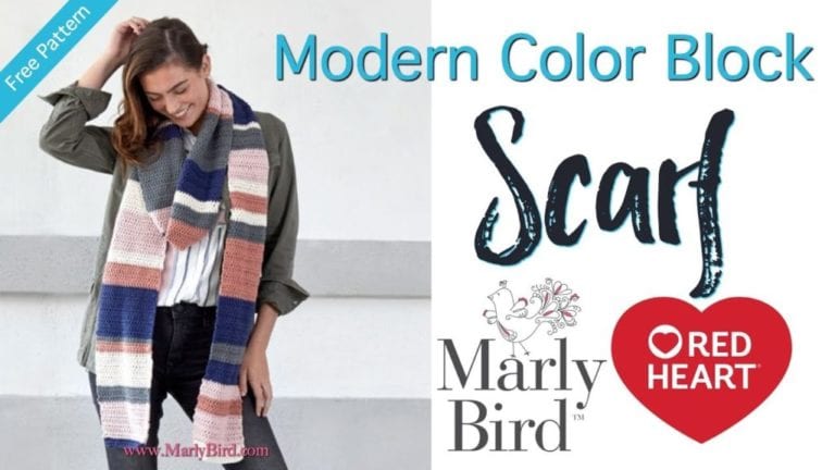 Beginner Crochet Scarf-Modern Color Block Scarf