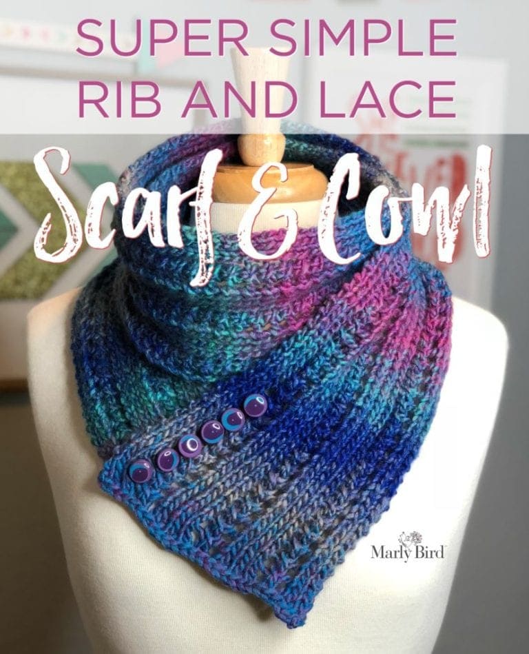 Free Knit Scarf or Cowl Pattern – Super Simple Rib and Lace