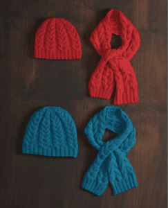 14 FREE Blue Hats Patterns-Cable Beanie & Scarf