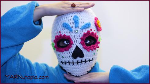 Sugar Skull Ski Mask Designed by YARNutopia