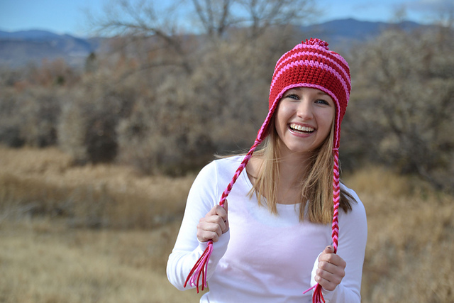 Candy Cane Earflap Hat by Marly Bird