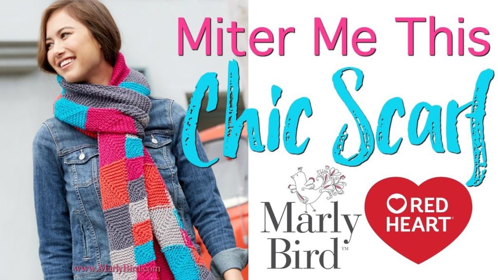 Mitered Squares Video Tutorial with Marly Bird-Learn to Knit the Miter Me This Chic Scarf
