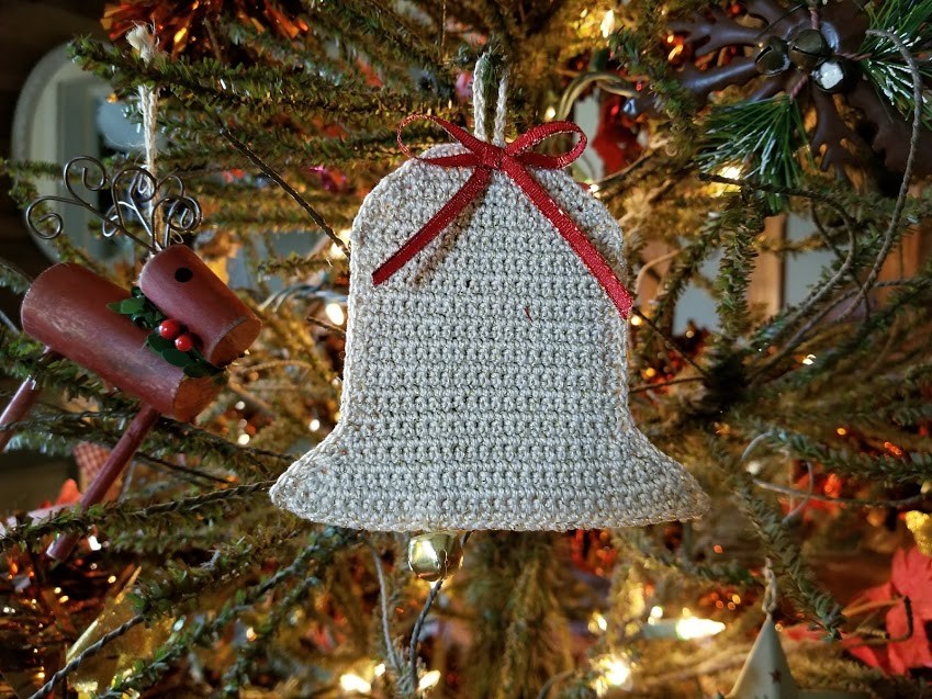 Crochet Gift Card Holder-Bell Ornament by Highland Hickory Designs