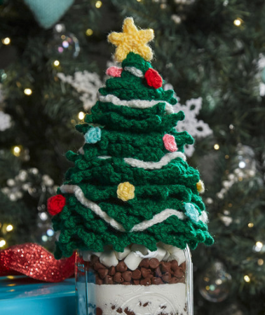 FREE Crochet Christmas Tree Jar Topper
