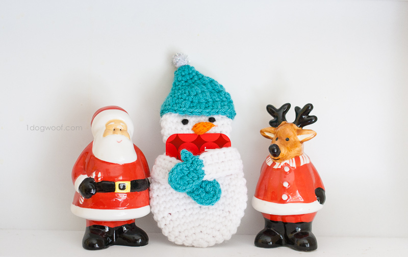 Crochet Gift Card Holder-Snowman Gift Card Holder designed by 1 Dog Wolf
