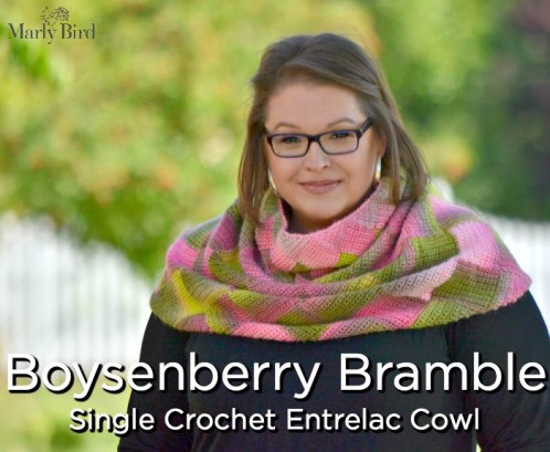 Boysenberry Bramble Single Crochet Entrelac Cowl by Marly Bird