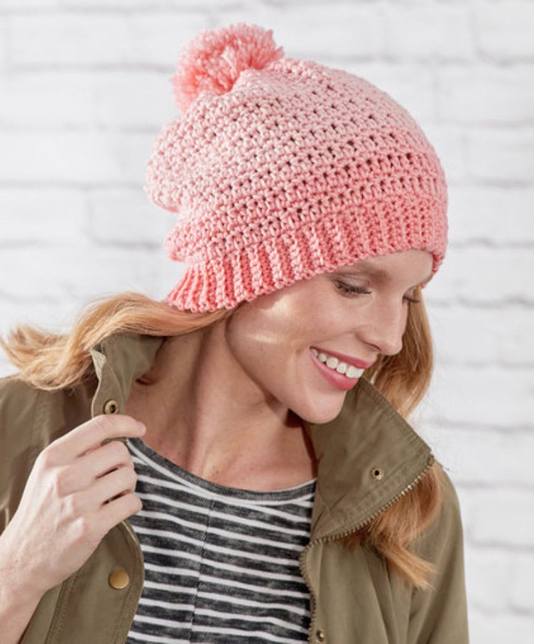 FREE Crochet Ombre Hat-Pantone color of the year Living Coral