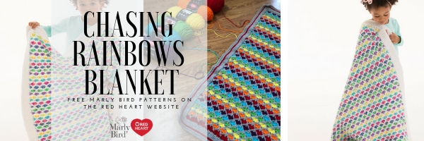 FREE Crochet Blanket pattern by Marly Bird-Chasing Rainbows Blanket