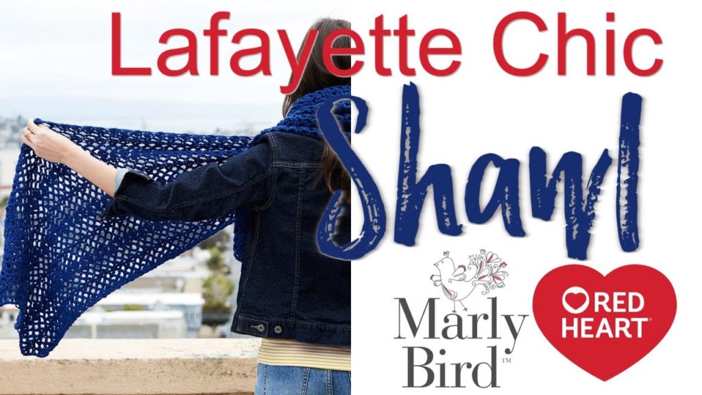 Video Tutorial with Marly Bird-Crochet the Lafayette Chic Shawl-Lace Crochet Shawl-Beginner crochet lace
