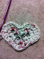 Crochet Plarn Pop Tab Heart Applique