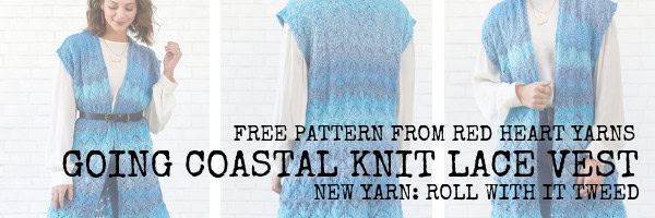 FREE Knitting Pattern from Red Heart Yarns-Going Coastal Knit Lace Vest