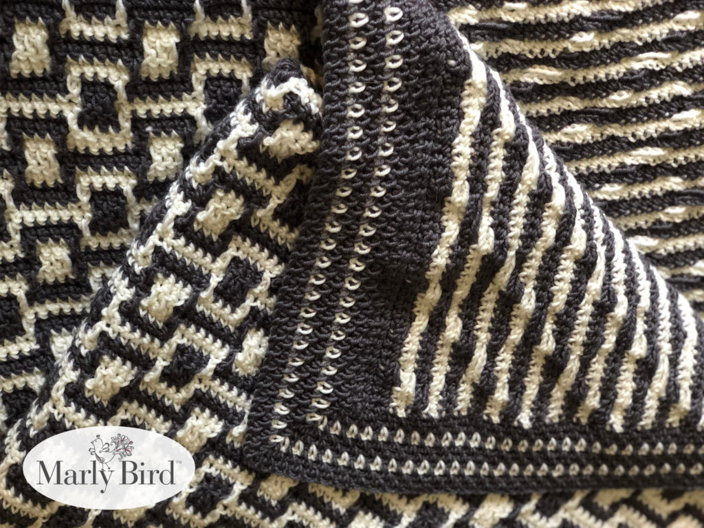 Chic Modern Mosaic Blocks Throw Free Crochet Pattern by Marly Bird