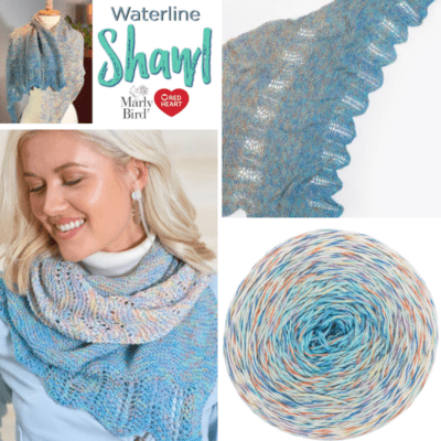 Easy Knit Beginner Lace Shawl-Waterline Shawl