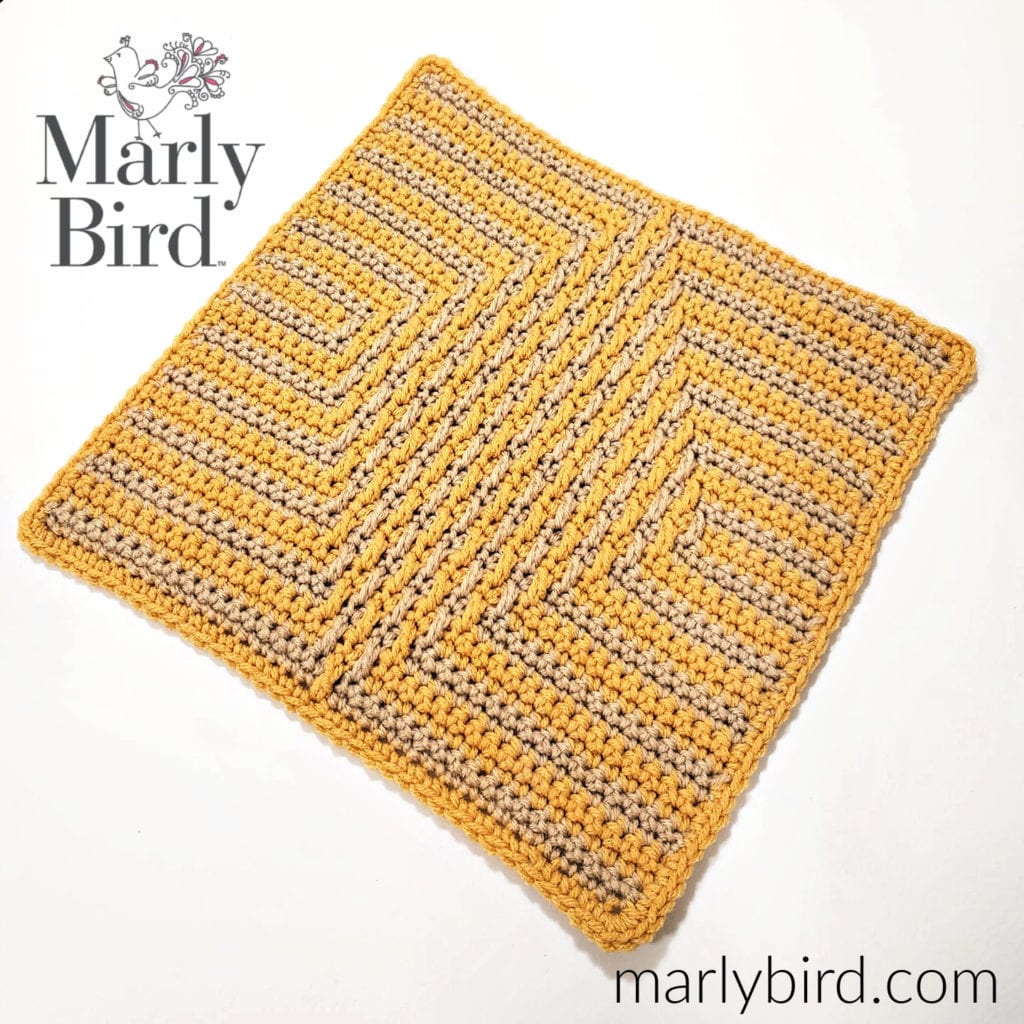 Free Crochet Pattern Diamond Mosaic Crochet Square by Marly Bird