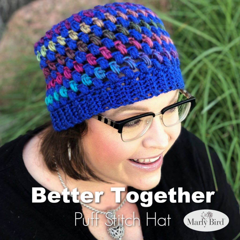 colorful puff stitch hat crochet pattern - Better Together - Marly Bird