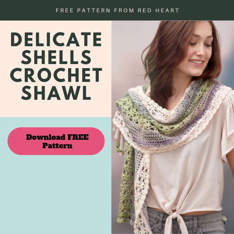 Download the FREE Delicate Shells Crochet Shawl