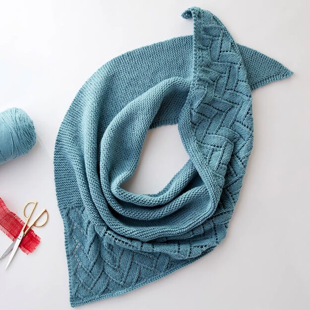 FREE Asymmetrical Lace Knit Shawl from Yarnspirations