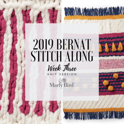 JOANN Stitchalong Bernat Knit Blanket Clue 3
