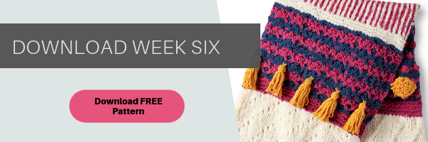 Download the instructions for week 6 of the Bernat Stitchalong
