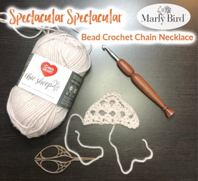 Bead crochet necklace making a clasp