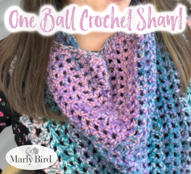Beginner crochet shawl one ball pattern