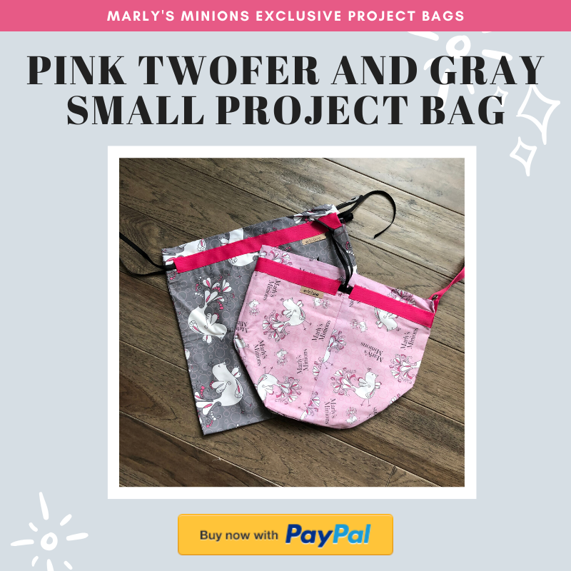 Purchase an EXCLUSIVE Marly's Minions Project Bag set-Pink twofer and gray small project bag
