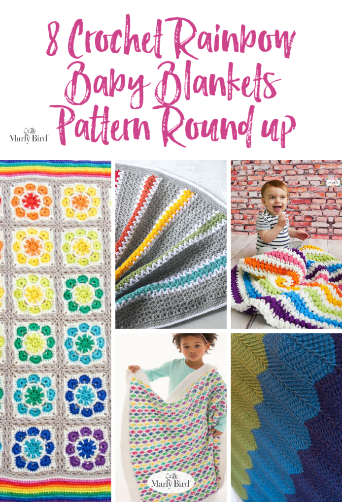 8 FREE Crochet Rainbow Baby Blanket Patterns