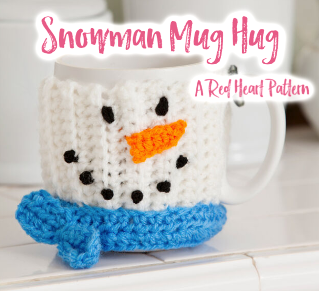 FREE crochet snowman mug cozy pattern