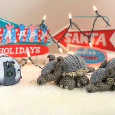 Holiday Armadillo Amigurumi Pattern Knit and Crochet