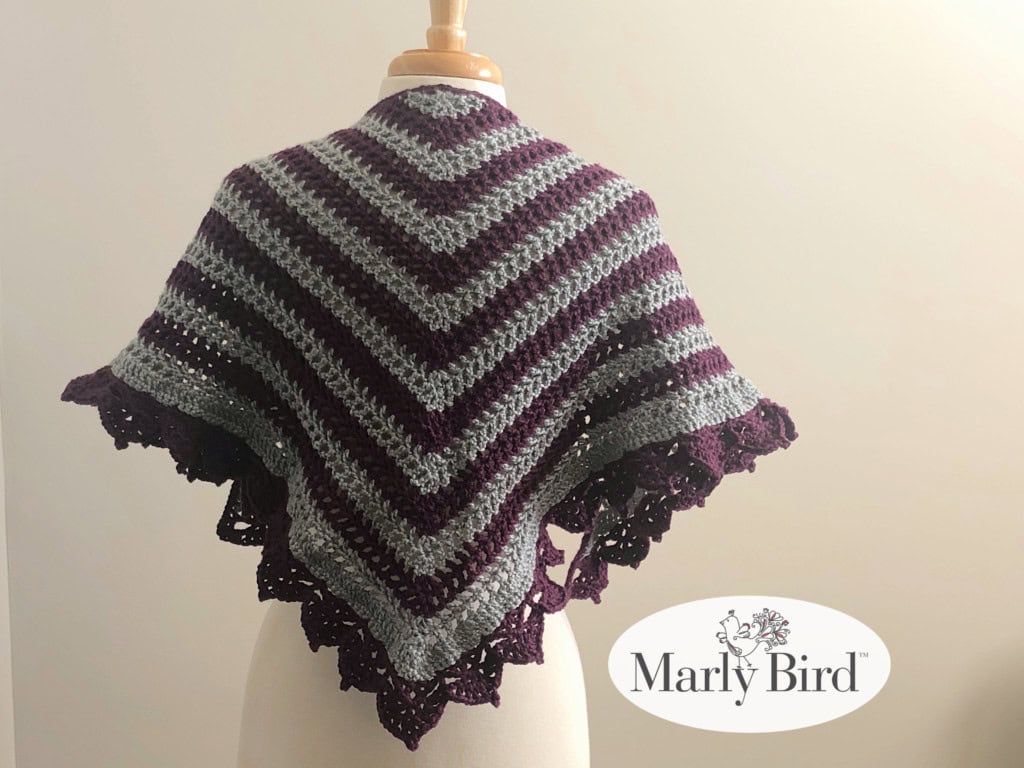 beginner crochet shawl pattern with lace border