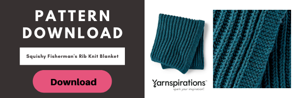 Download the FREE Fisherman's Rib Knit Blanket Pattern