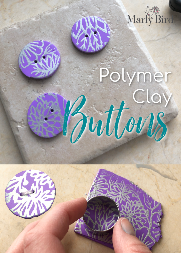 Polymer Clay Buttons-Tutorial using Sculpey clay and silk screens