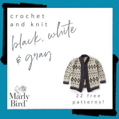 22 Free Black, White and Gray Knit and Crochet Projects