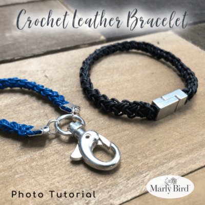 Crochet with Leather | Leather Crochet Bracelet