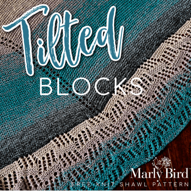 Download Half Circle Garter Stitch Shawl || Tilted Blocks Knit Shawl Pattern - Marly Bird