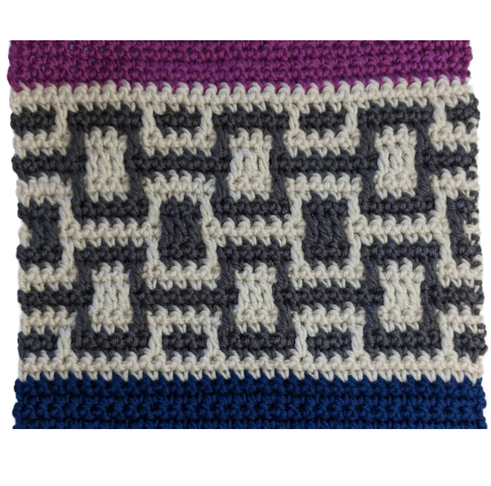 Tournament of Stitches Digital Crochet Pattern - Mosaic Crochet Scarf - Marly Bird 