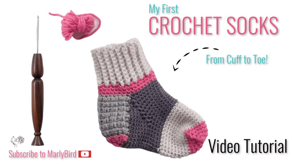 beginner crochet sock video tutorial