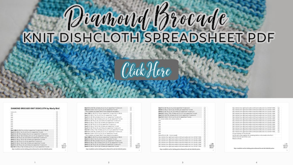 Spring Dishcloths set of 4 Knitting Pattern PDF 