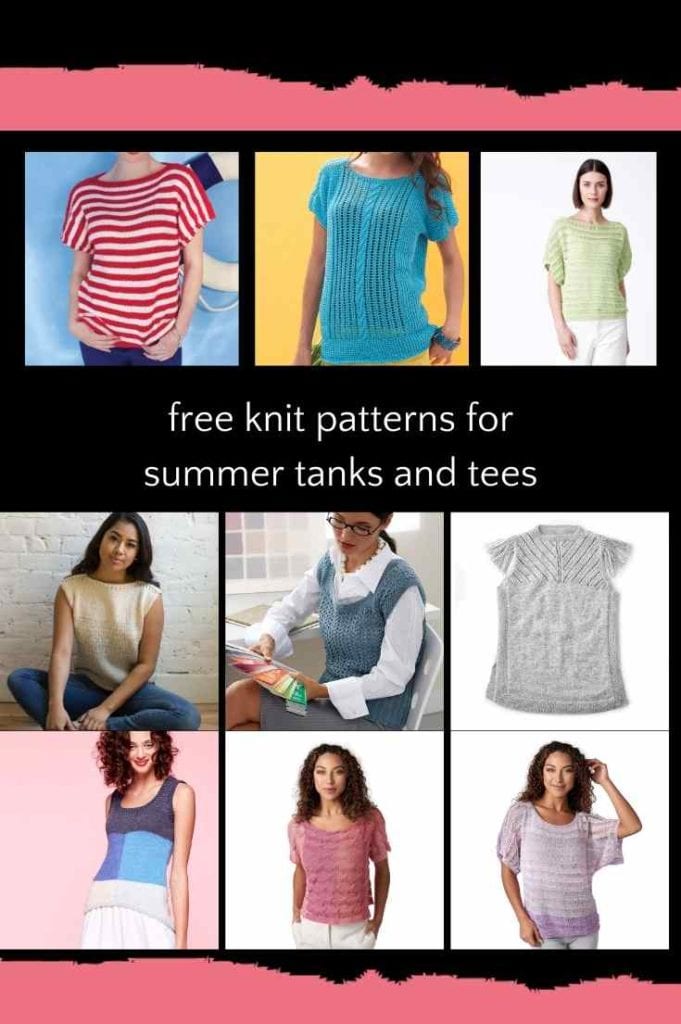 Free Knit Patterns for Summer Tanks and Tees - Crochet Digital Pattern - Marly Bird 
