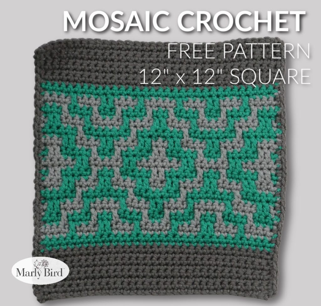 12" Mosaic Crochet Square Pattern - Marly Bird