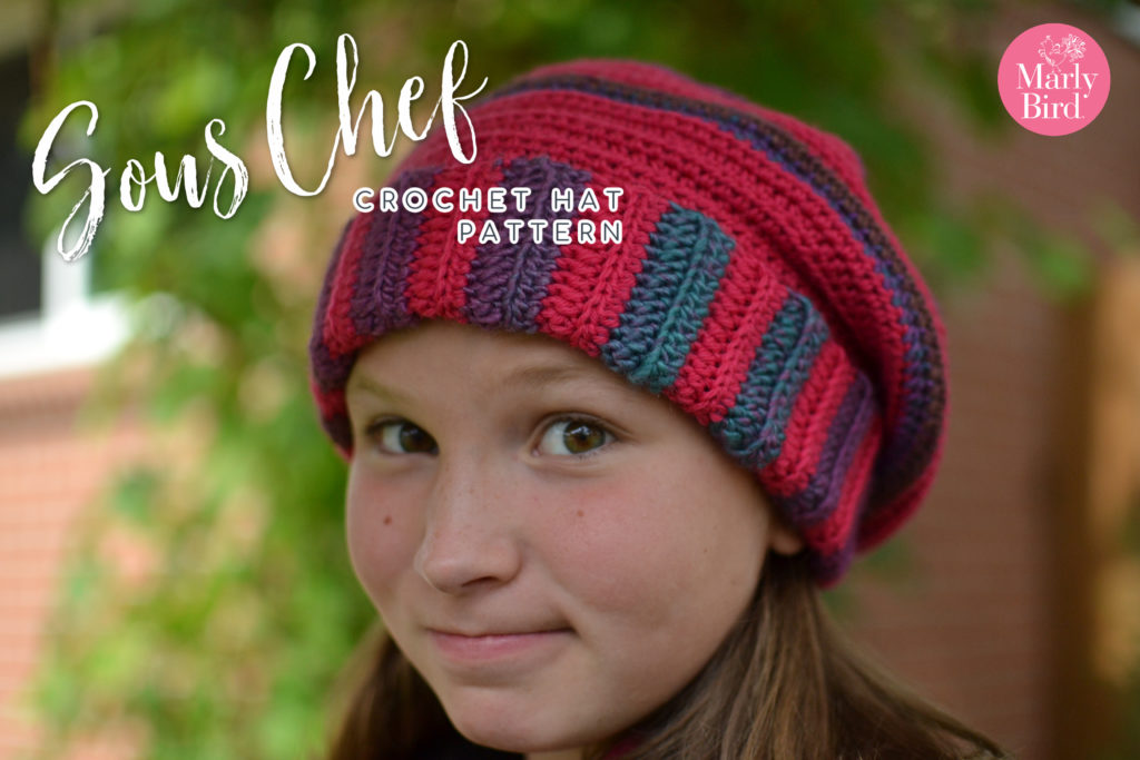 Sous Chef Crochet Hat pattern modeled by Allura Bird