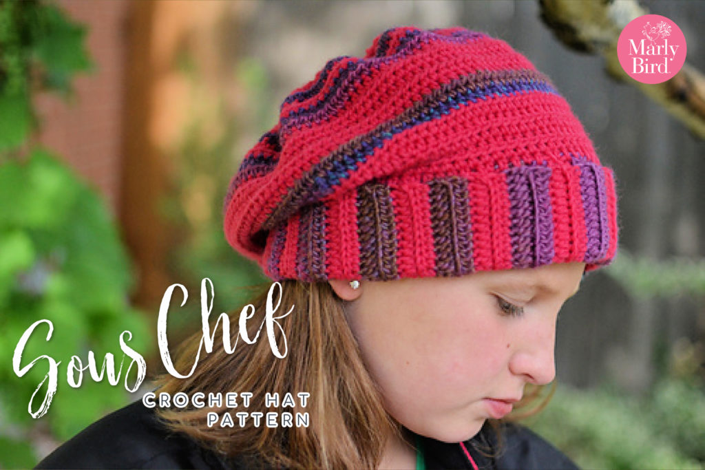 Sous Chef Crochet Hat pattern modeled by Allura Bird