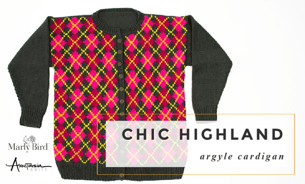 Chic Highland Argyle Cardigan by Anne Berk on Marly Bird Website