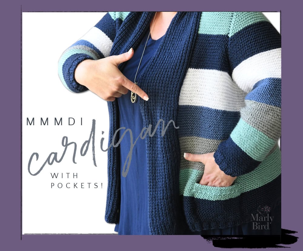 MMMDI Garter Stitch Knit Cardigan with Pockets by Marly Bird