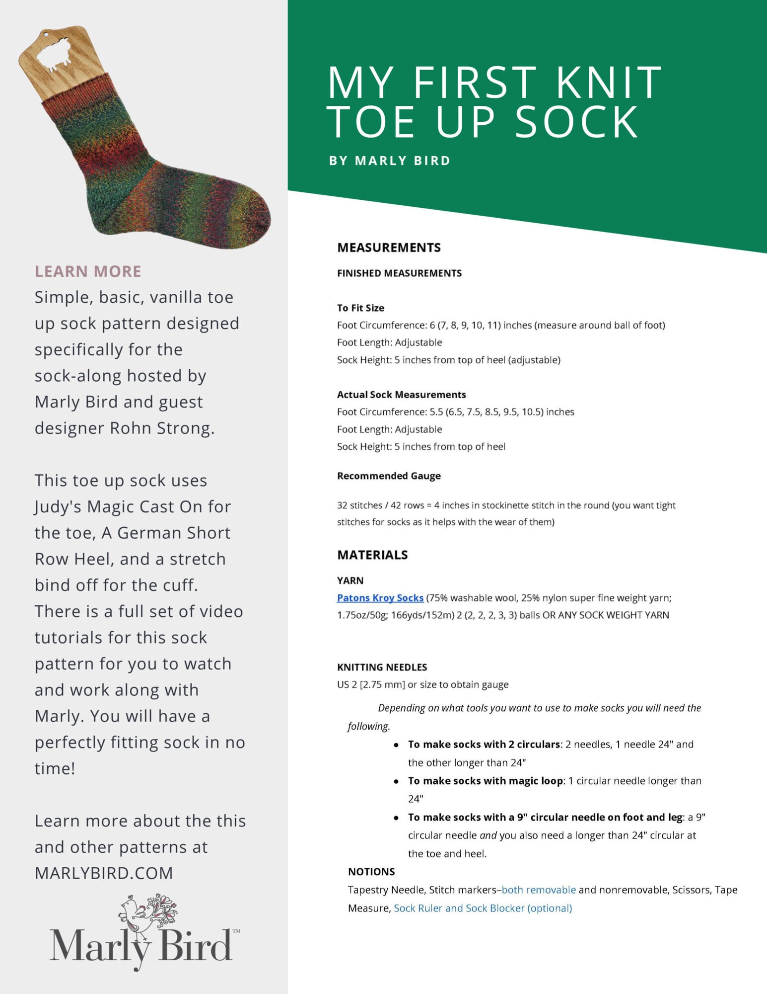 Toe Up Knit Socks and Toe Up Crochet Socks 2020 SockAlong Marly Bird