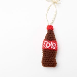 Red Heart Bottle of Cola Ornament