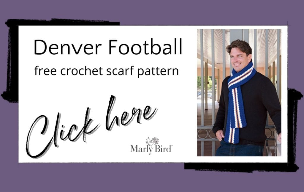 Denver Football crochet scarf free pattern