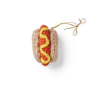 Red Heart Hot Dog Ornament