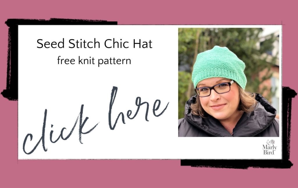 Seed stitch chic hat free knitting pattern