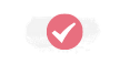 A white, paintbrush-stroke style checkmark icon inside a red circle, set against a transparent background featuring "Knit and Crochet Patterns. -Marly Bird
